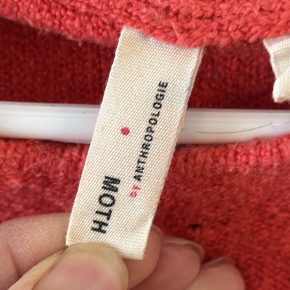 Anthropologie Moth Hooded Coral Sweater Size Small - Picture 4 of 8